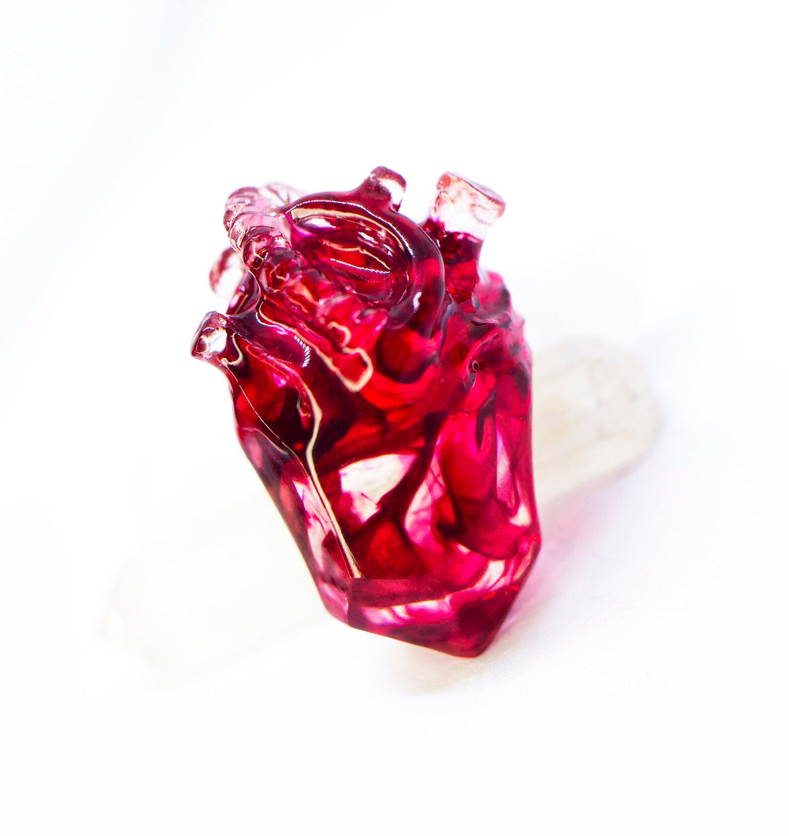 Heart Epoxy Crystal Anatomical Heart Heart Epoxy Etsy