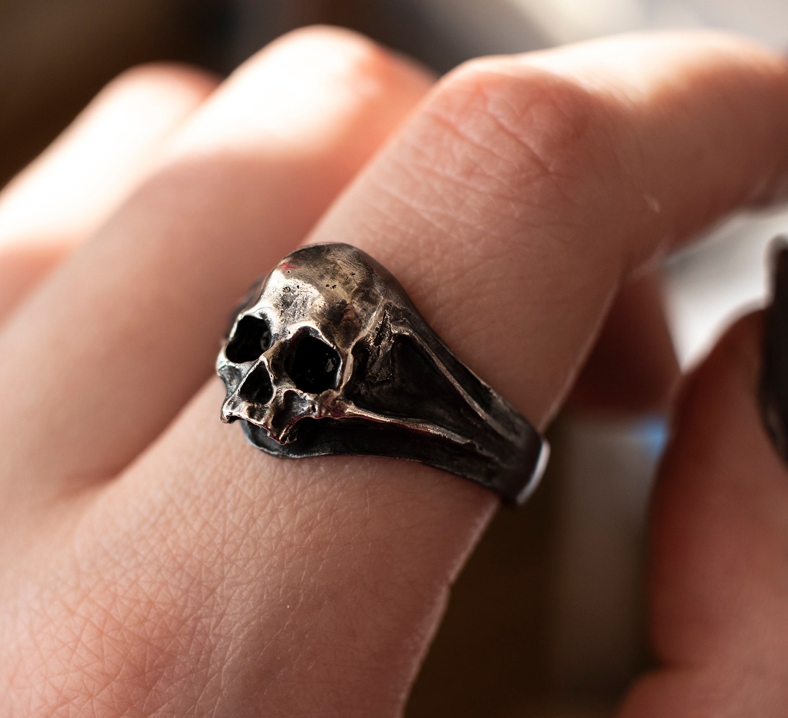 Skull Ring Men Skull Ring Sterling Silver - Etsy