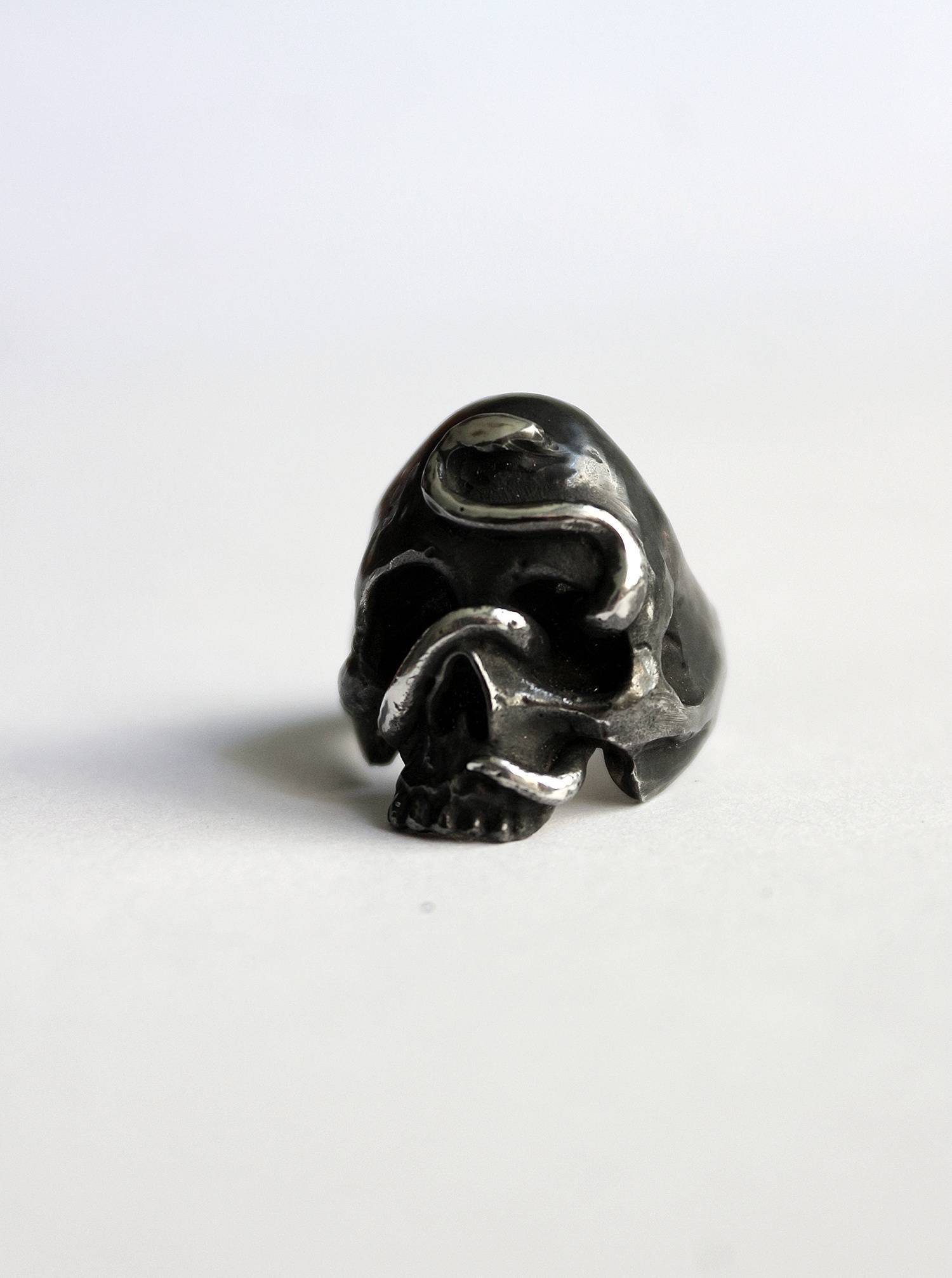 skull and snake ring