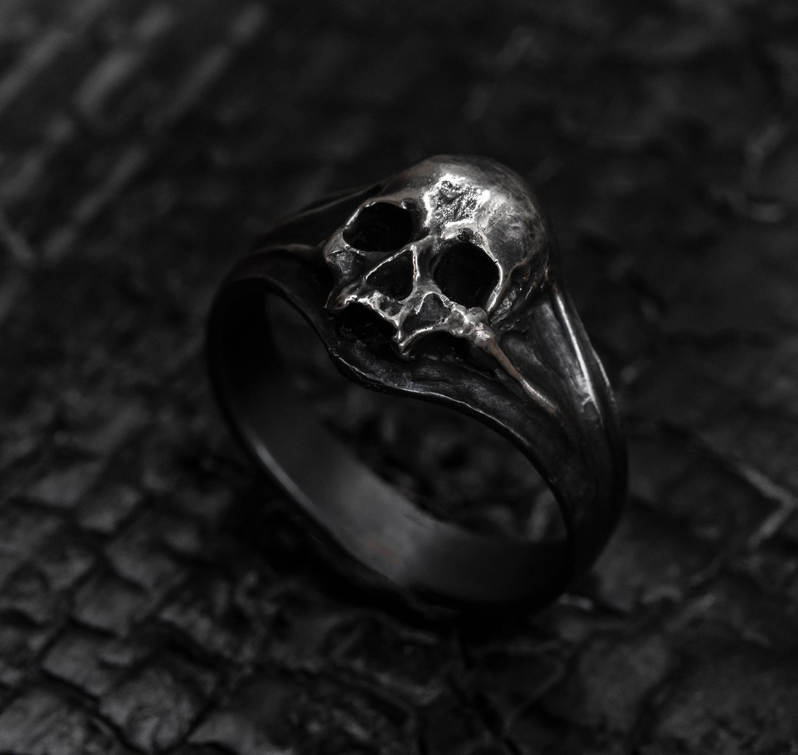 Skull Ring Men Skull Ring Sterling Silver Etsy