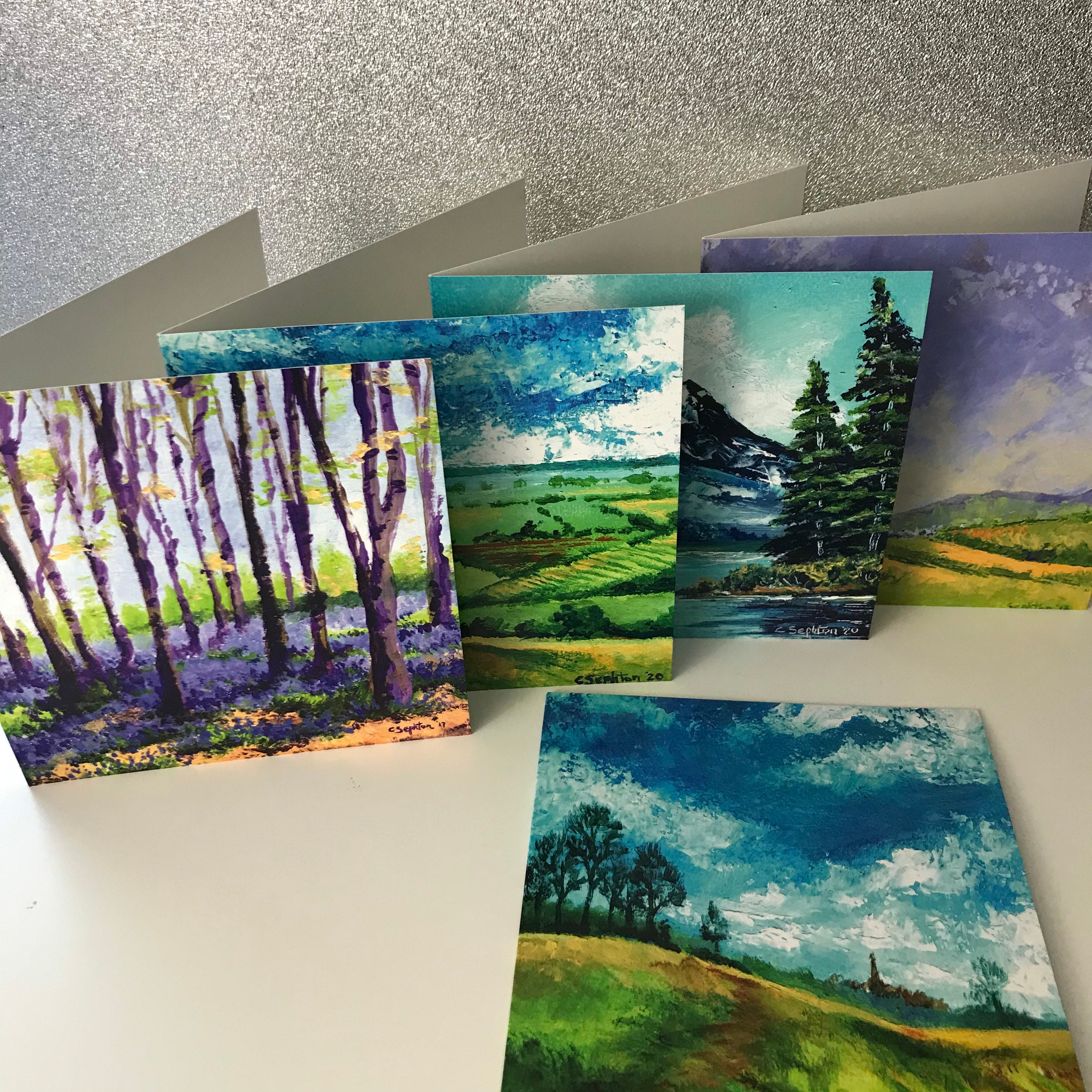 Blank greetings card landscape art card art print. Etsy