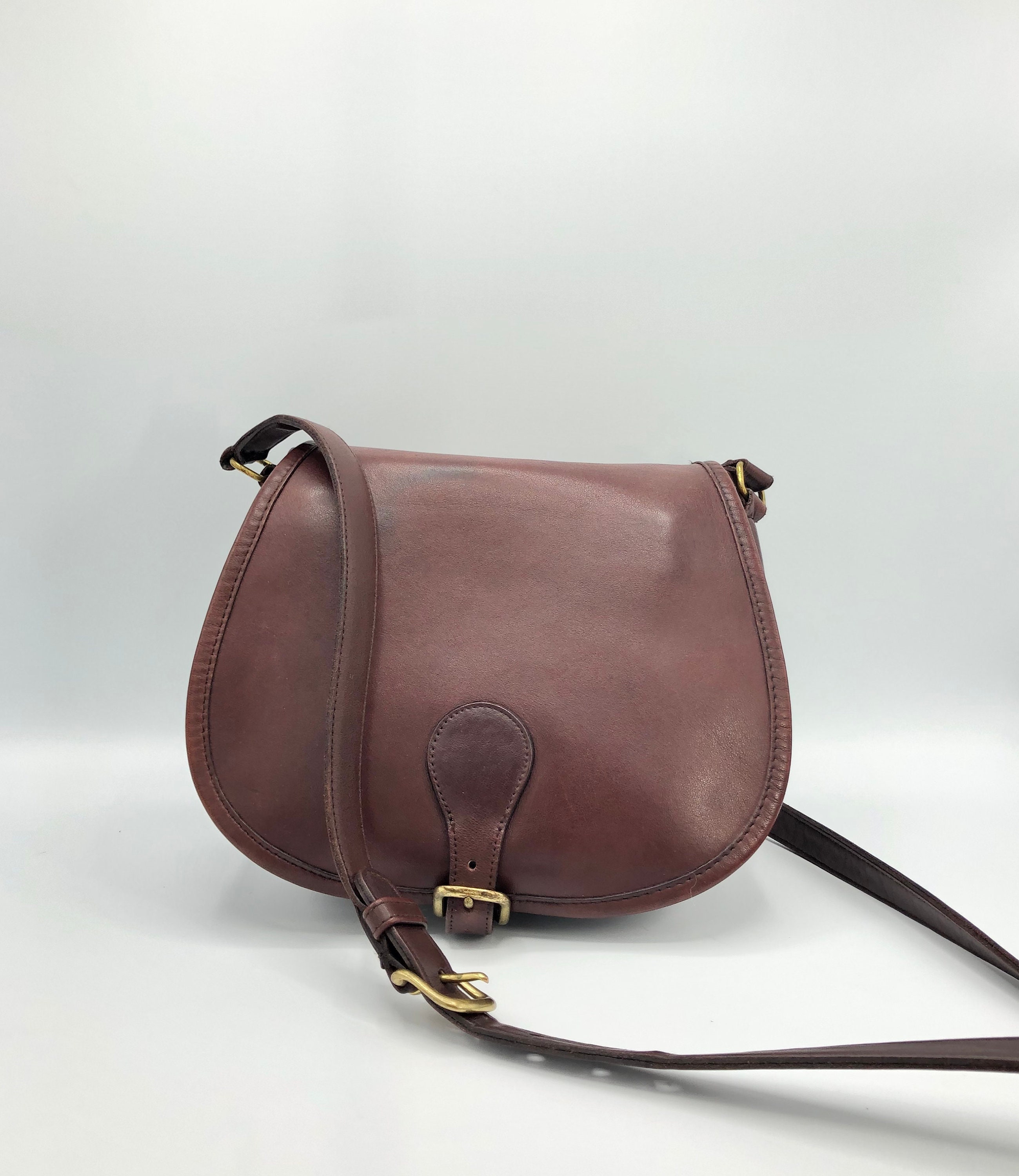 Vintage Coach Bag Burgundy 4016 Saddle Bag
