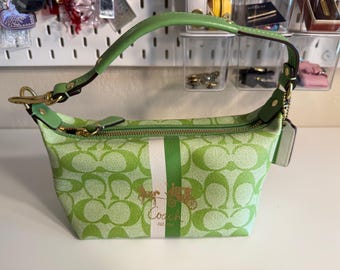 Coach Vintage |  Y2K  |  42384|  Green Signature C Coated Canvas Demi Bag