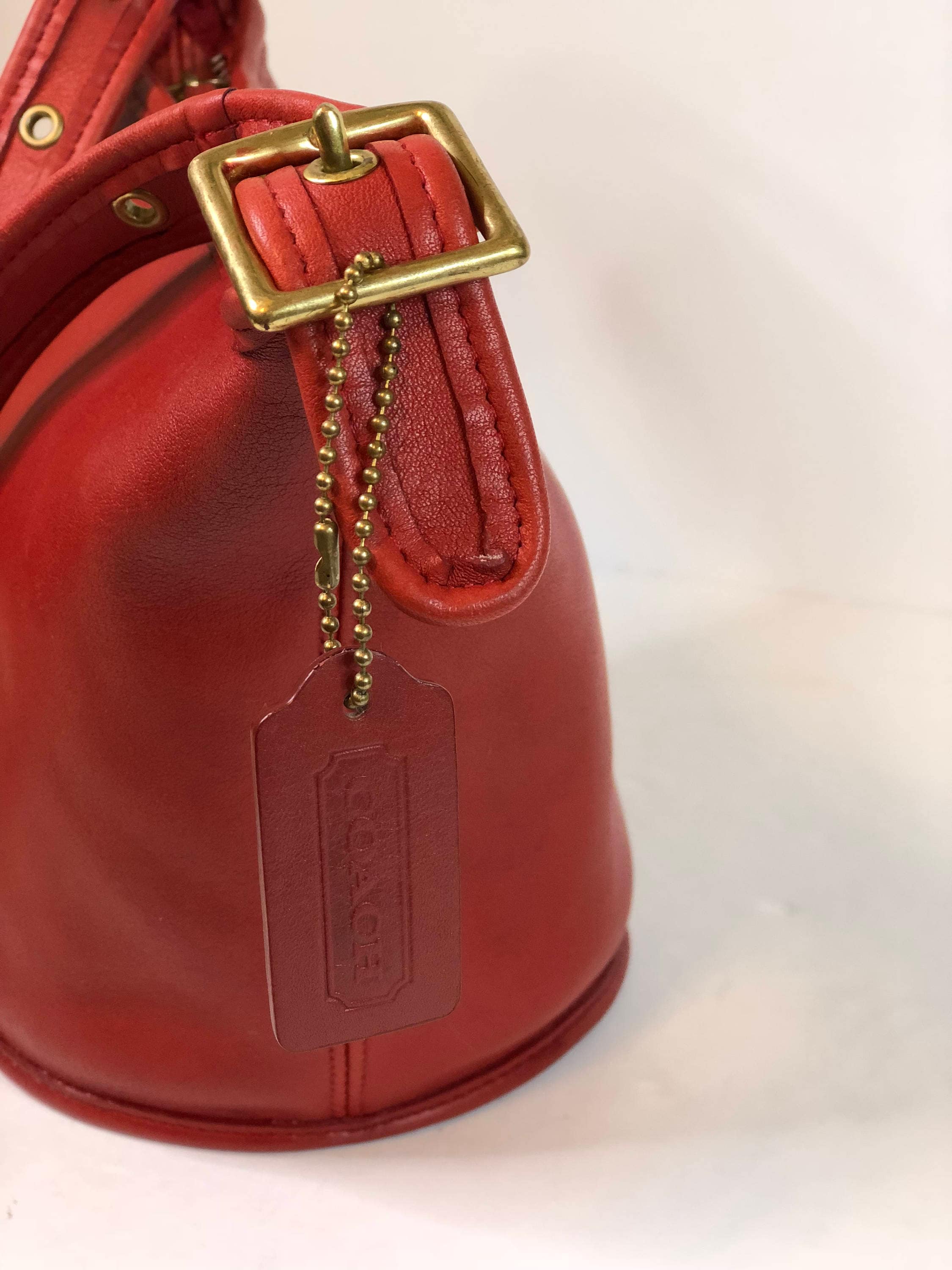 Vintage Coach, Red, Coach Small Bucket Bag, Coach Crossbody