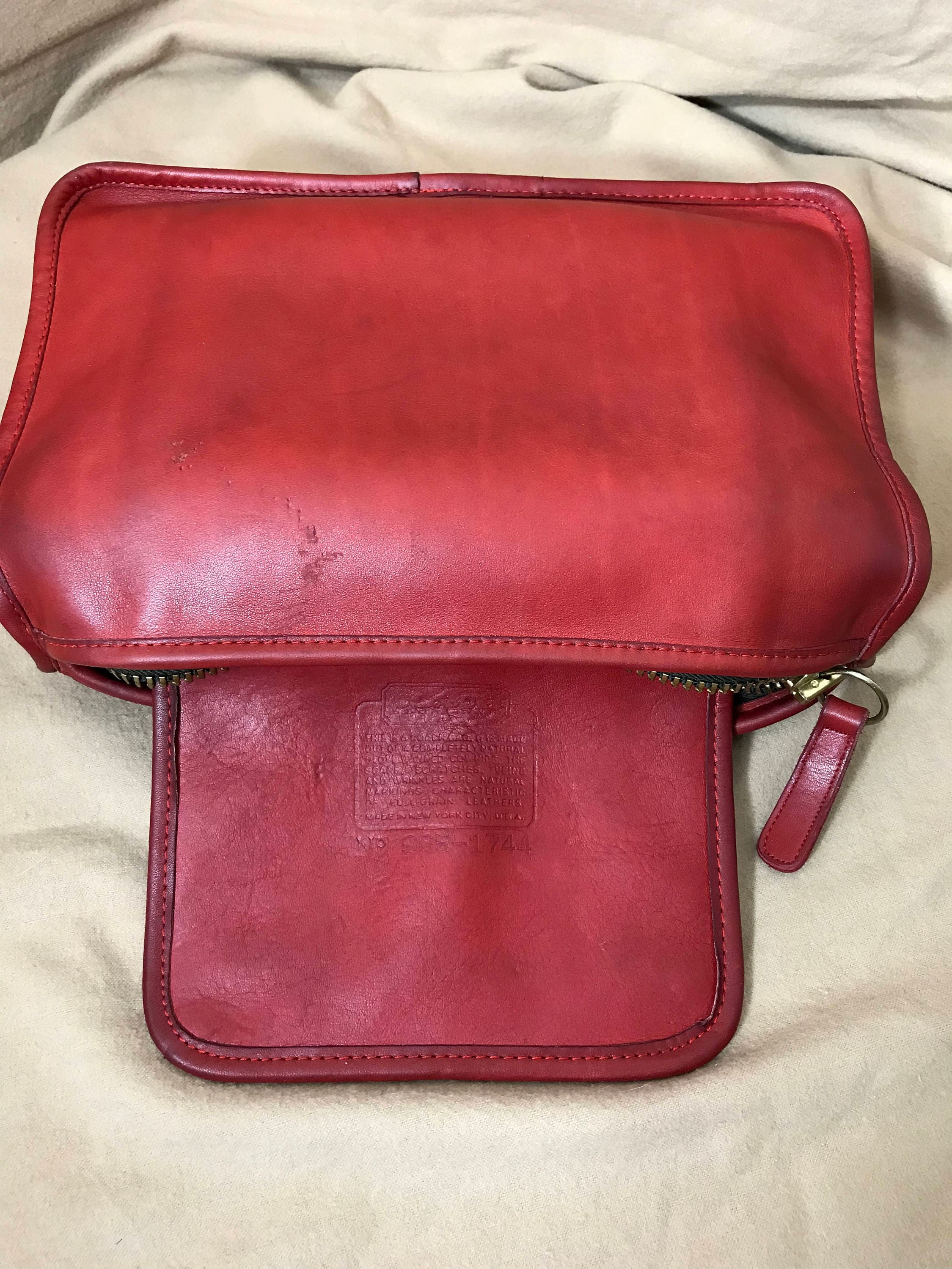 Vintage Coach Red Coach Shoulder Bag Made in New York USA