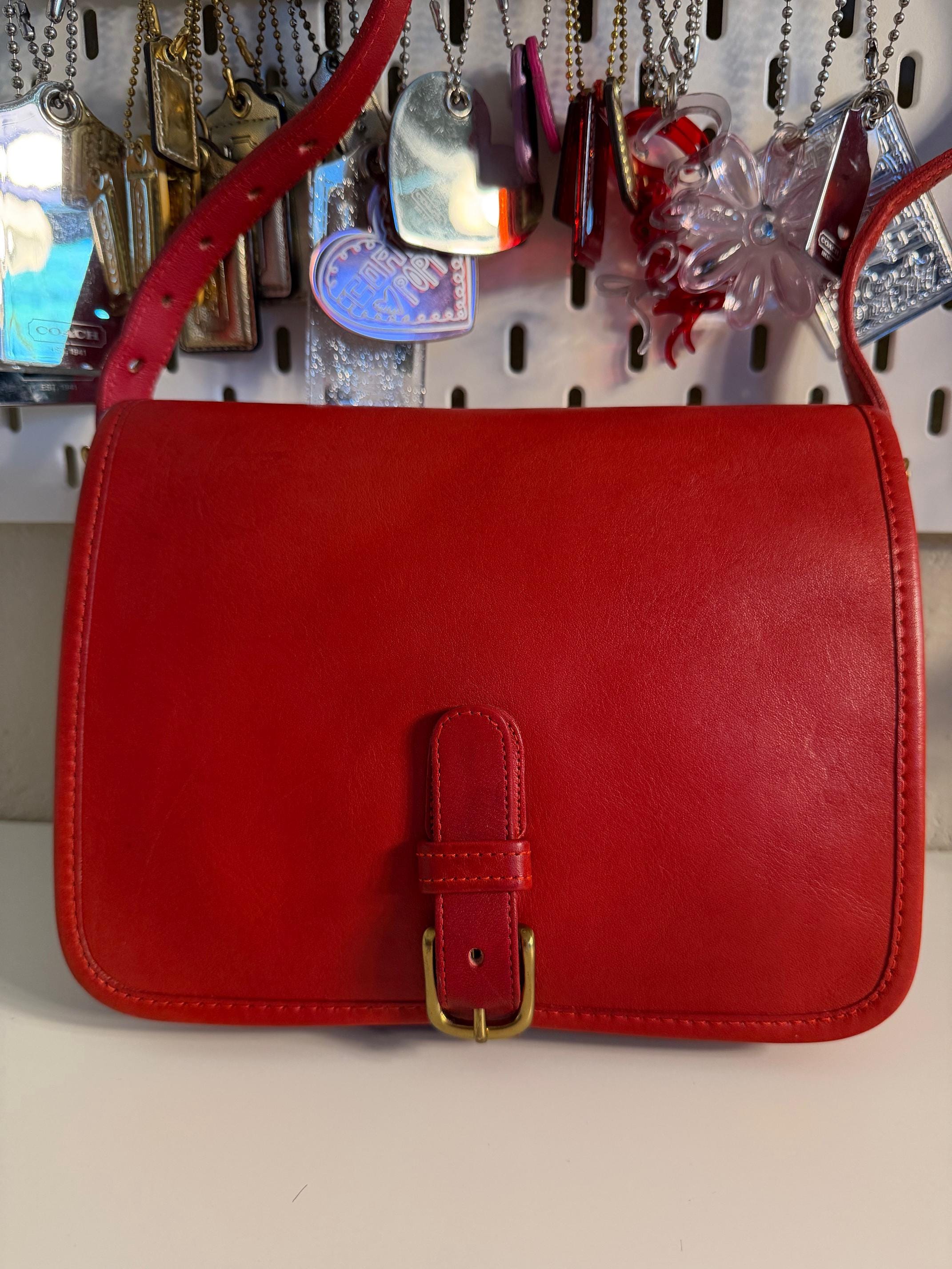 バッグ COACH Vintage Signature Red Handbag 8K05 Vintage Red Coach Bag - Etsy Finland