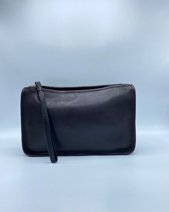 バッグ Rare Vintage Coach Clutch Bag Pouch Rare Vintage Coach Black Leather Buckled Pouch NYC Made