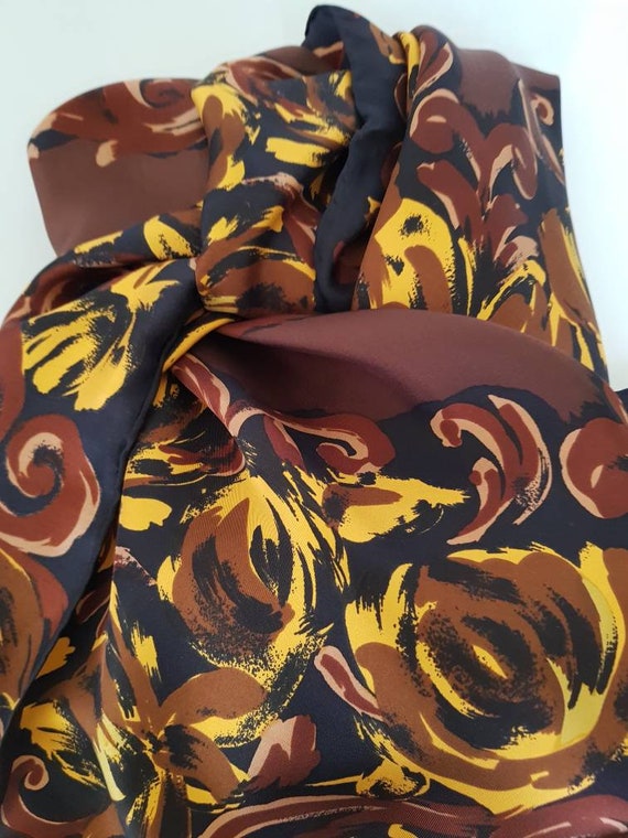 New RICHARD ALLAN chocolate and black silk scarf … - image 9