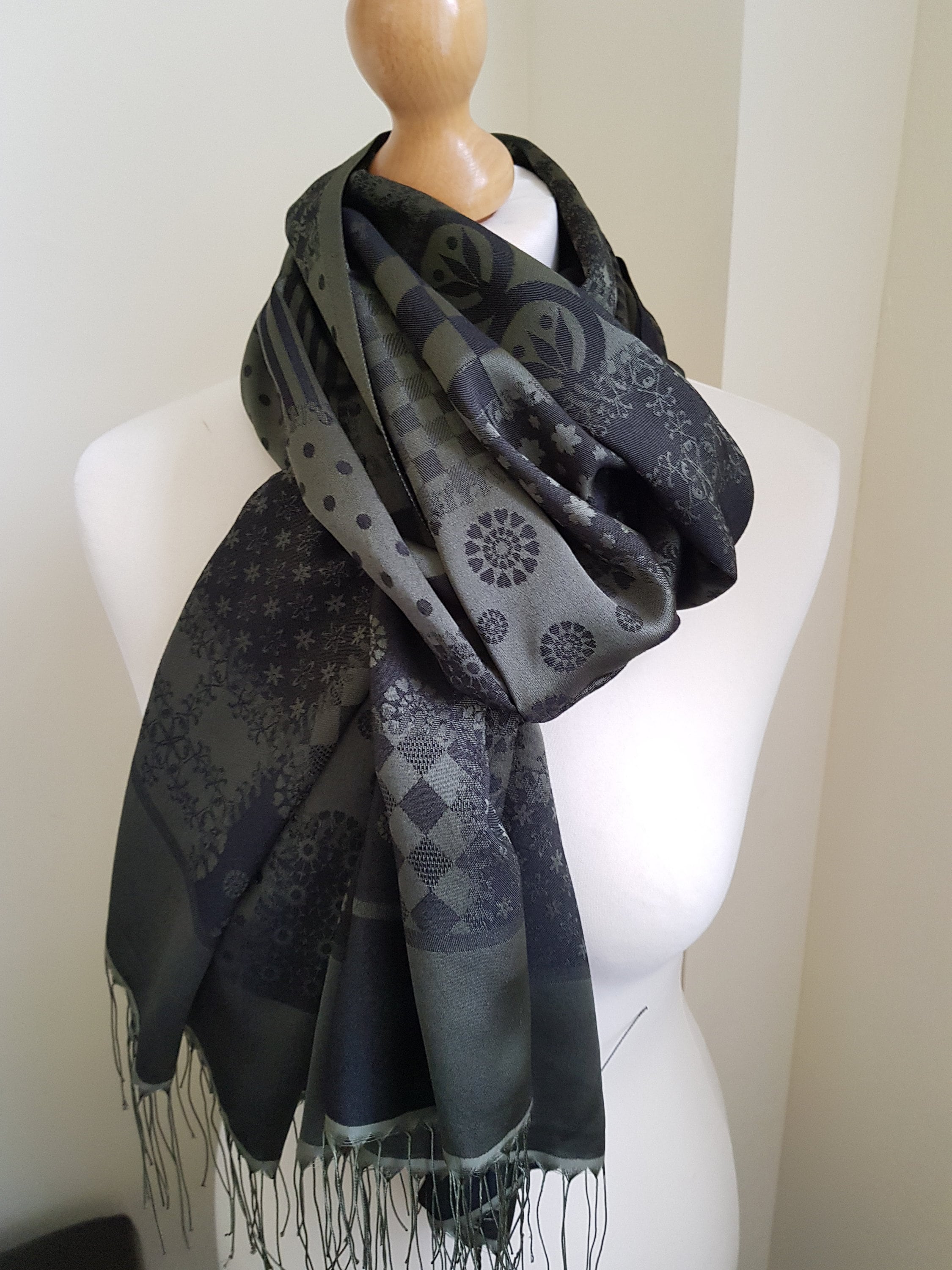 Gorgeous Madame POLO NEW Silk Pashmina Scarf in Dark Khaki and - Etsy  Ireland