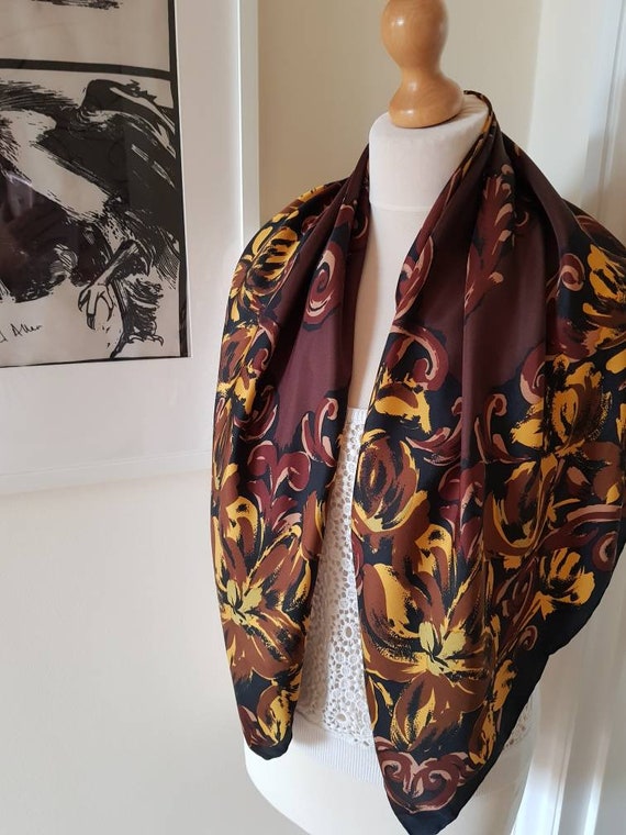 New RICHARD ALLAN chocolate and black silk scarf … - image 1