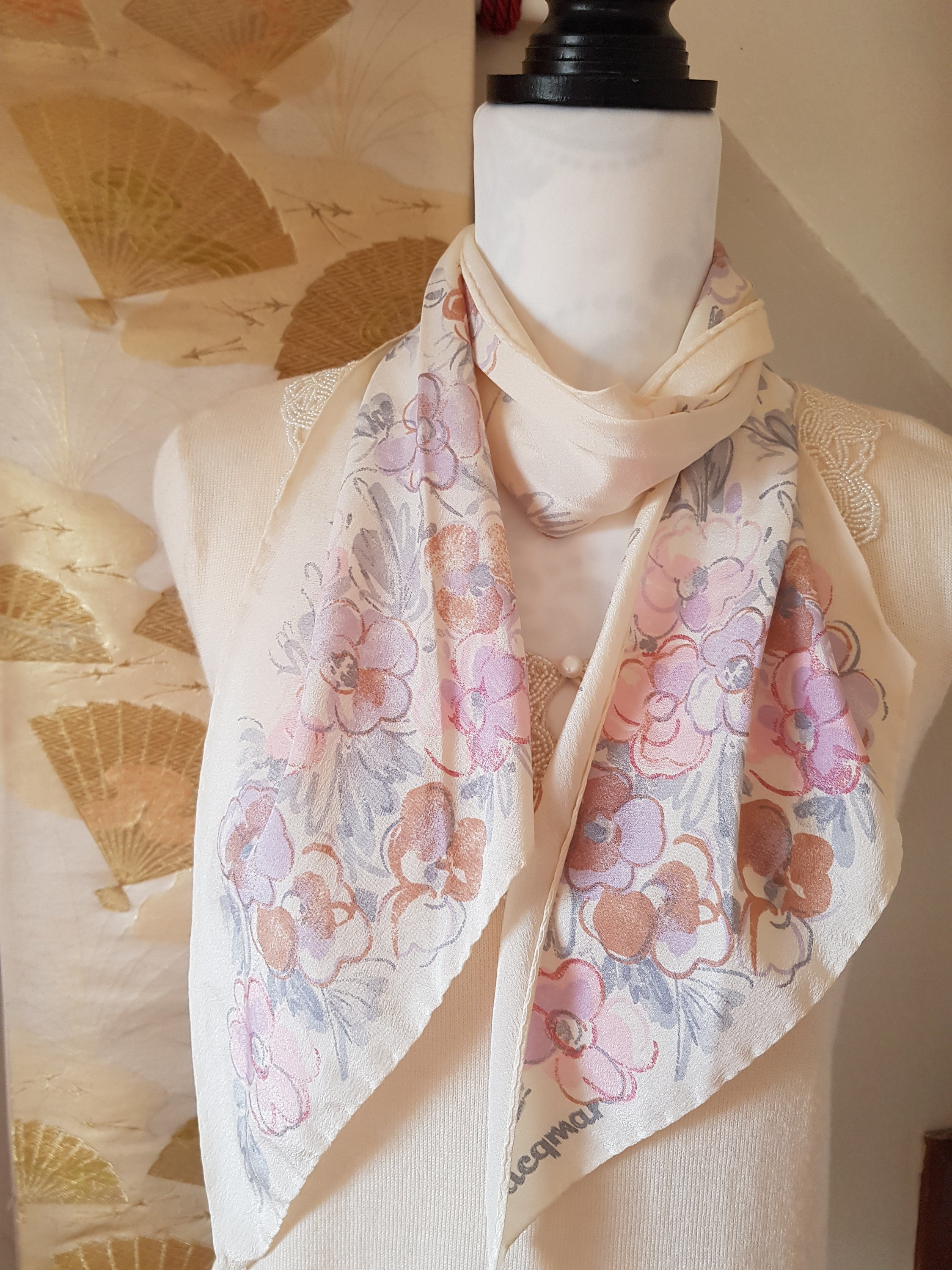 JACQMAR of LONDON 70's scarflong with shaped ends in Etsy