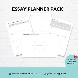 Essay planner template| Instant Download| Printable essay guide for students| School, College, University Student