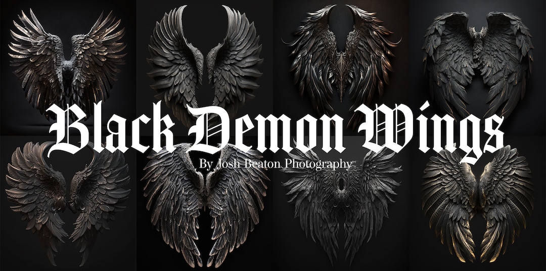 Black Gothic Angel Wings Etsy