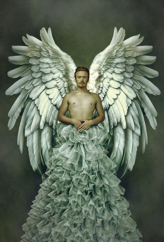 White Angel Wings Fully Masked - Etsy
