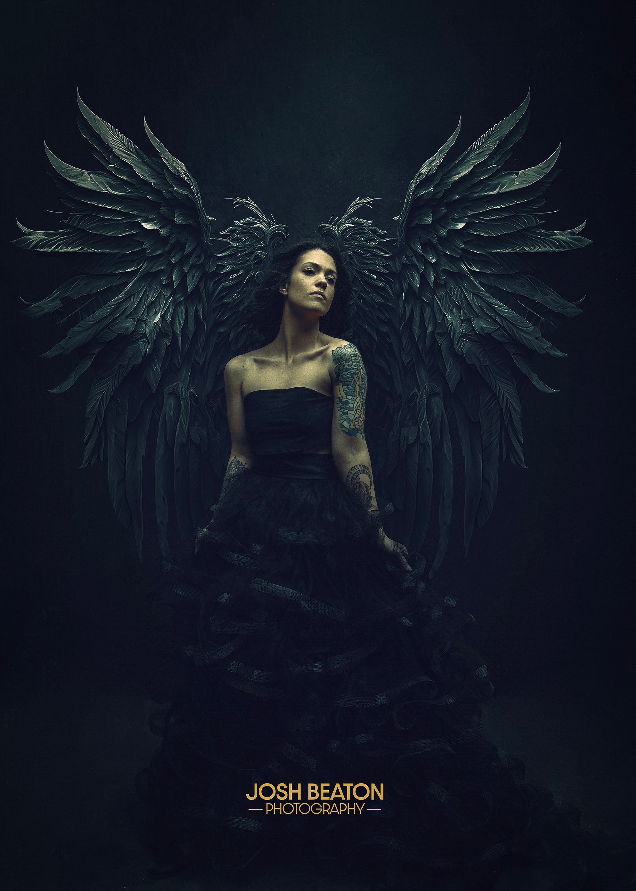 Black Gothic Angel Wings Etsy