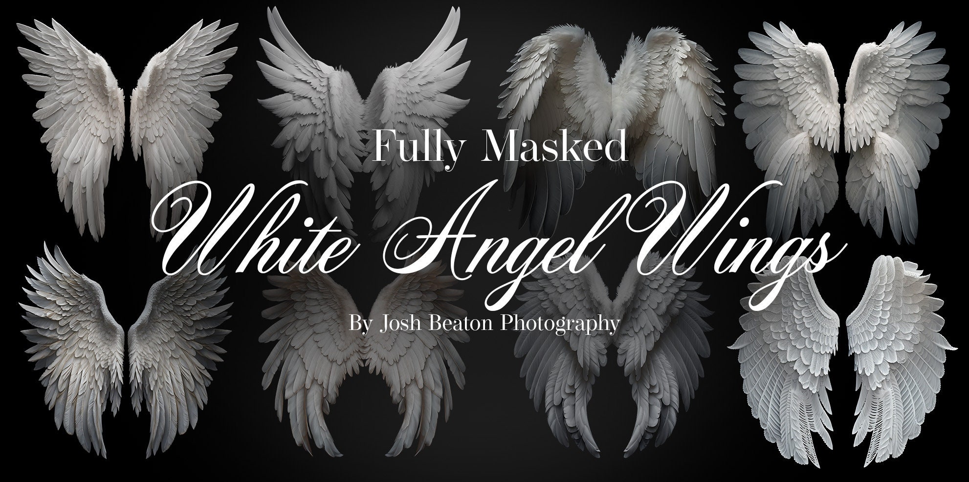 White Angel Wings Fully Masked - Etsy