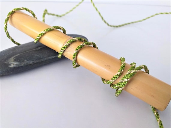 Twisted Thread Cord, Jewelry Thread Cord, Golden Green Cord, Sewing Jewelry  Creation. 