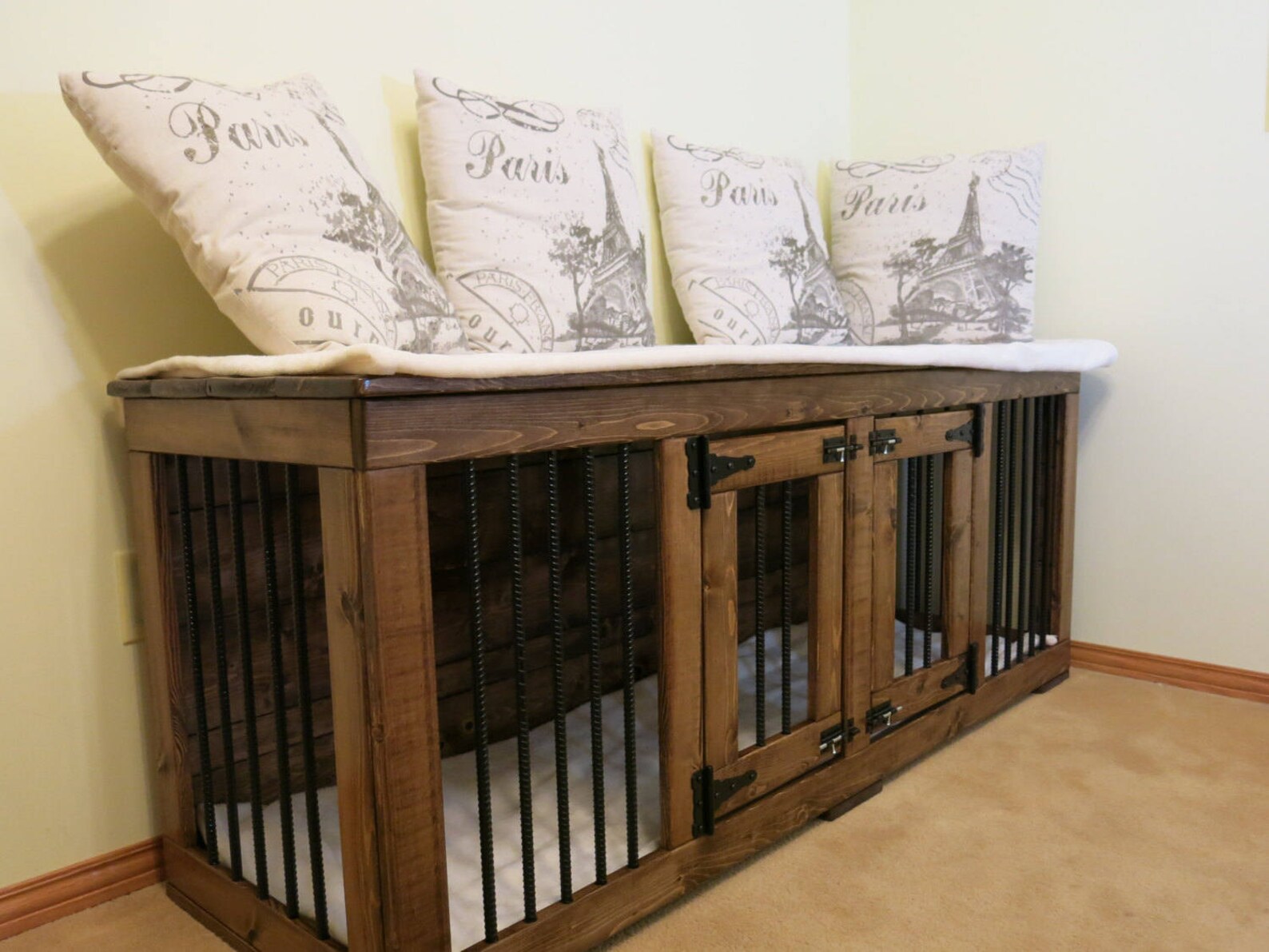 Double Dog Kennel/tv Stand/dog Kennel/custom Kennel/dog Crate Etsy