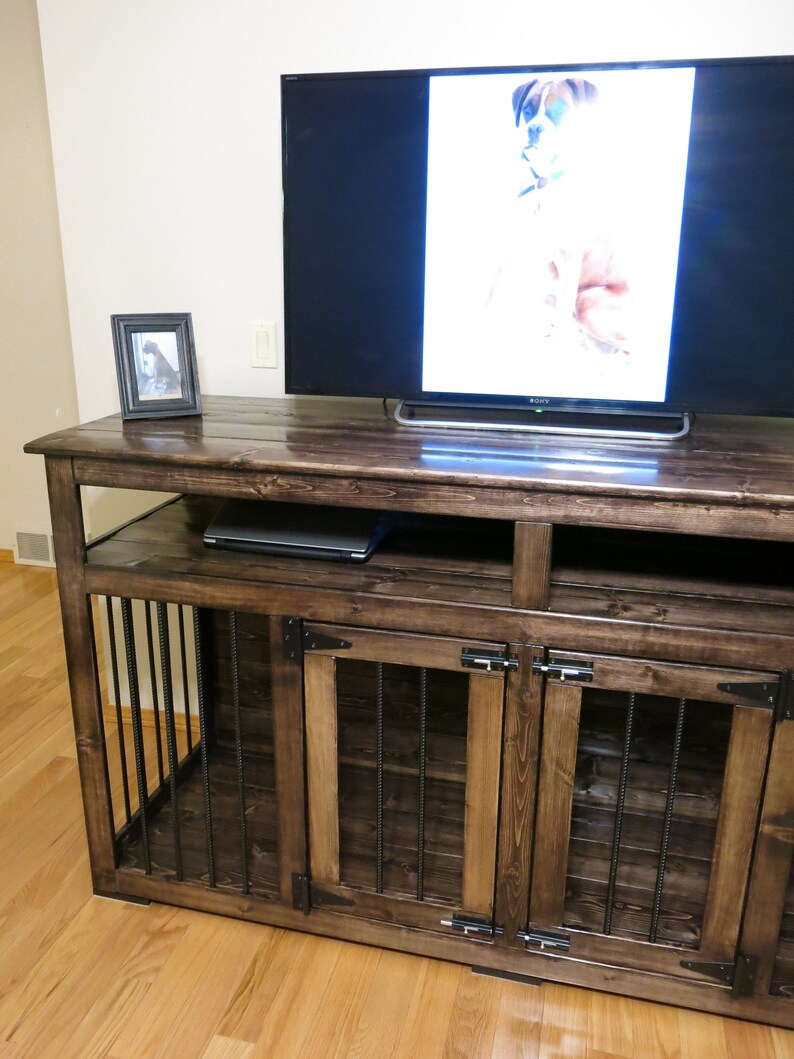 Dog Crate Entertainment Center Dog Kennel Custom Handmade Etsy