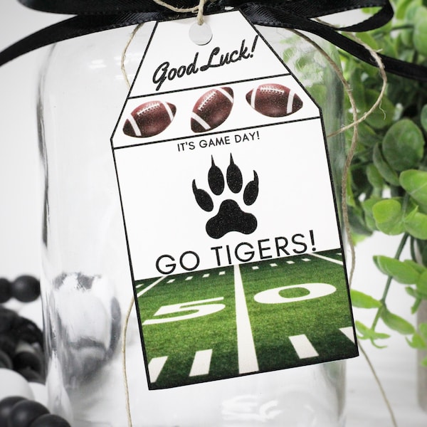 Personalized Football Good Luck Tag, Team Tags Printable for Treat Bags, Editable Download Custom Template Gift from Football Mom Cheer Team