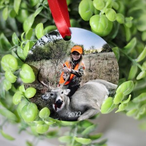 Personalized Hunting Photo Ornament, Deer Hunter Sportsman Gift ...