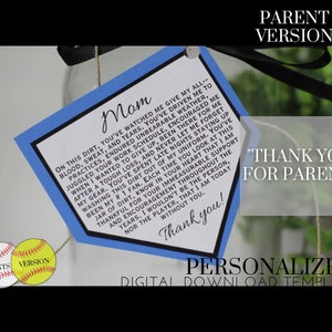 Personalized Jar of Dirt PARENT Team Printable Editable Download Custom Template Memory Sentimental Quote Sign Senior Night Gift for Mom Dad image 1