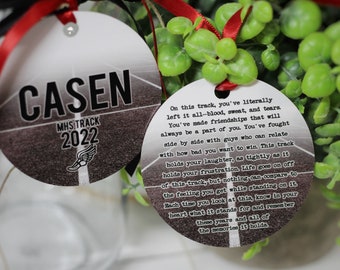 On this Track Personalized Metal Tag Motivational Quote Memory Sentimental Sign Senior Gift Track Field Team Gifts for Sports Banquet Table