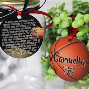 Basketball Personalized Metal Tag Motivational Memory Sentimental Quote Sign Senior Gif, Basketball Team Ornament Sports Banquet Gym Court