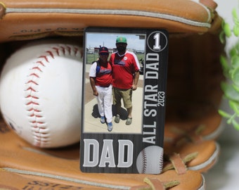 Dad Personalized Metal Baseball Card, Father&#39;s Day Gift, Trading Card, Sentimental Gift for Dad, Grandpa, Pop, Baseball Softball Custom Card