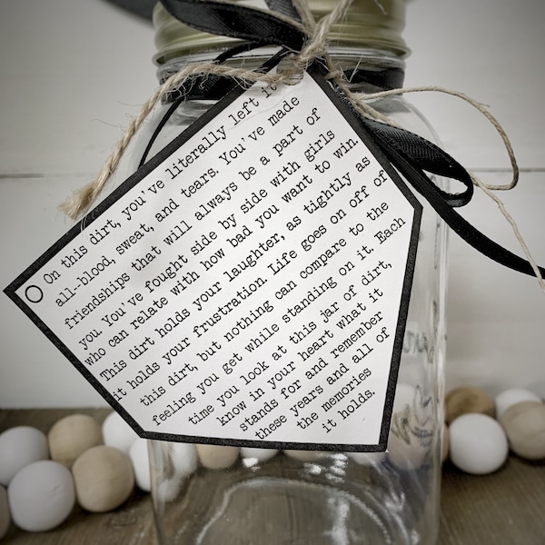 Jar of Dirt SOFTBALL Girls Team Printable Instant Download Digital Art Motivational Memory Sentimental Quote Sign Senior Gift
