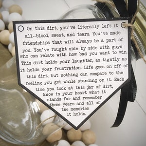Jar of Dirt BASEBALL boys Team Printable Instant Download Digital Art Motivational Memory Sentimental Quote Sign Senior Gift image 2