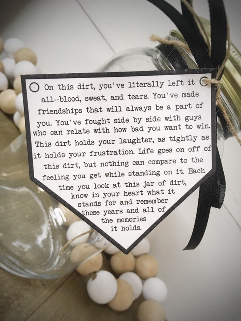 Jar of Dirt BASEBALL boys Team Printable Instant Download Digital Art Motivational Memory Sentimental Quote Sign Senior Gift image 2