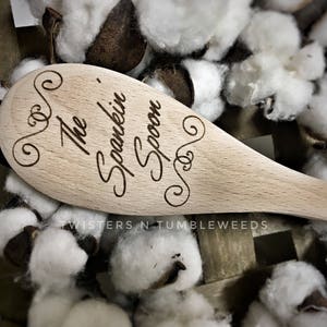 The Spankin' Spoon | Wood Wooden Spoon Funny Kitchen Decor Utensils Permanently Laser Engraved Can Be Personalized
