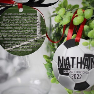 Soccer Personalized Metal Tag Motivational Memory Sentimental Quote Sign Senior Gift, Soccer Team Gifts, Jar of Dirt Ornament Sports Banquet