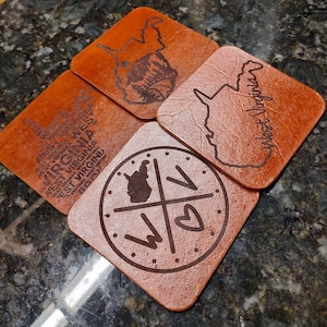 Engraved Leather Coasters