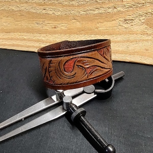 Sheridan Style Tooled Leather Bracelet