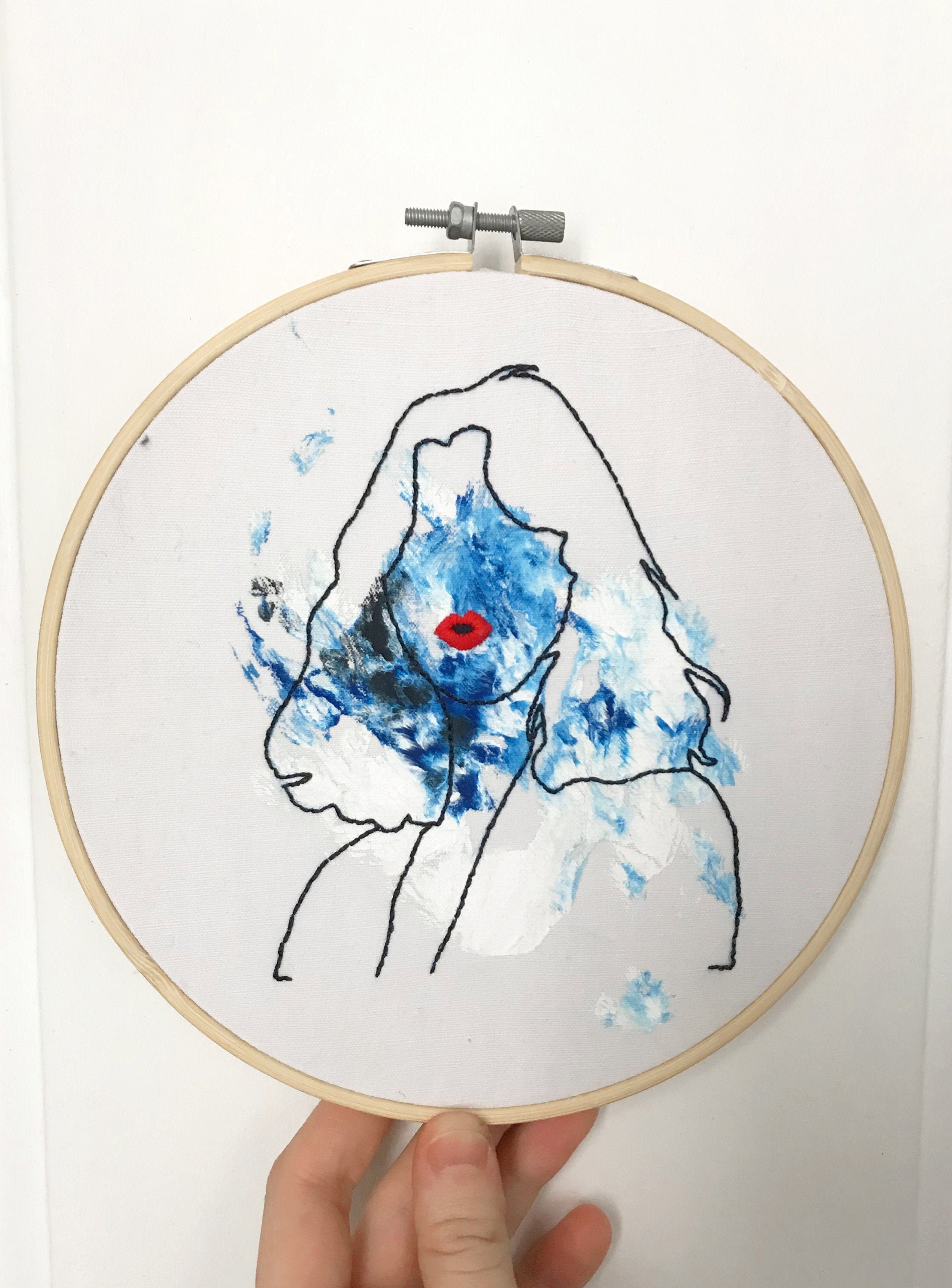 Broderie & Paint Woman With Red Lips #1