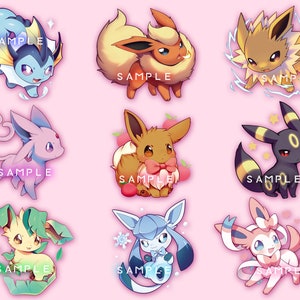 Eeveelutions - Clear Acrylic Charms