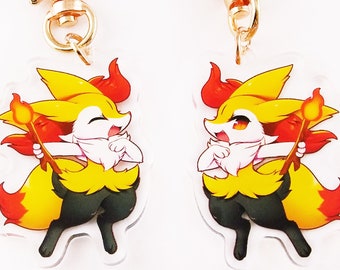 Braixen - Przezroczysty akrylowy wisiorek