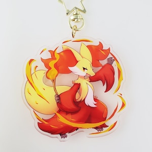 Delphox - Clear Acrylic Charm