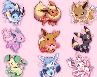 Eeveelutions - Clear Acrylic Charms