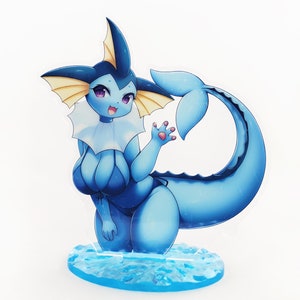 Vaporeon - luxe acrylstandaard met druppelvorm