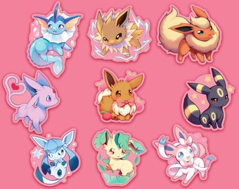 Eeveelutions - Clear Acrylic Charms
