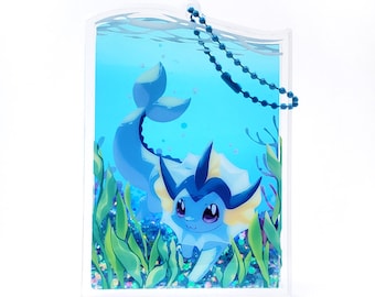 Vaporeon - Liquid Quicksand Acrylic Charm