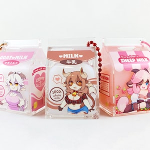 Milk Girls - Liquid Milk Carton Charms (B-Grade, Read Description)