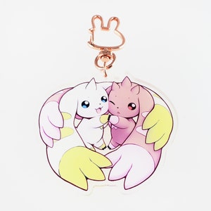 Lopmon and Terriermon - Clear Acrylic Charm