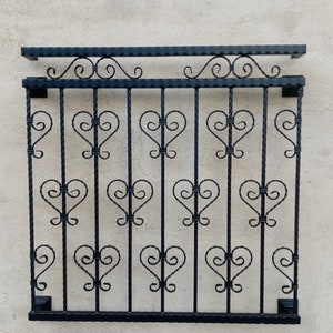 Vintage Wrought Iron French Balcony Railing Unit Handmade Handrail