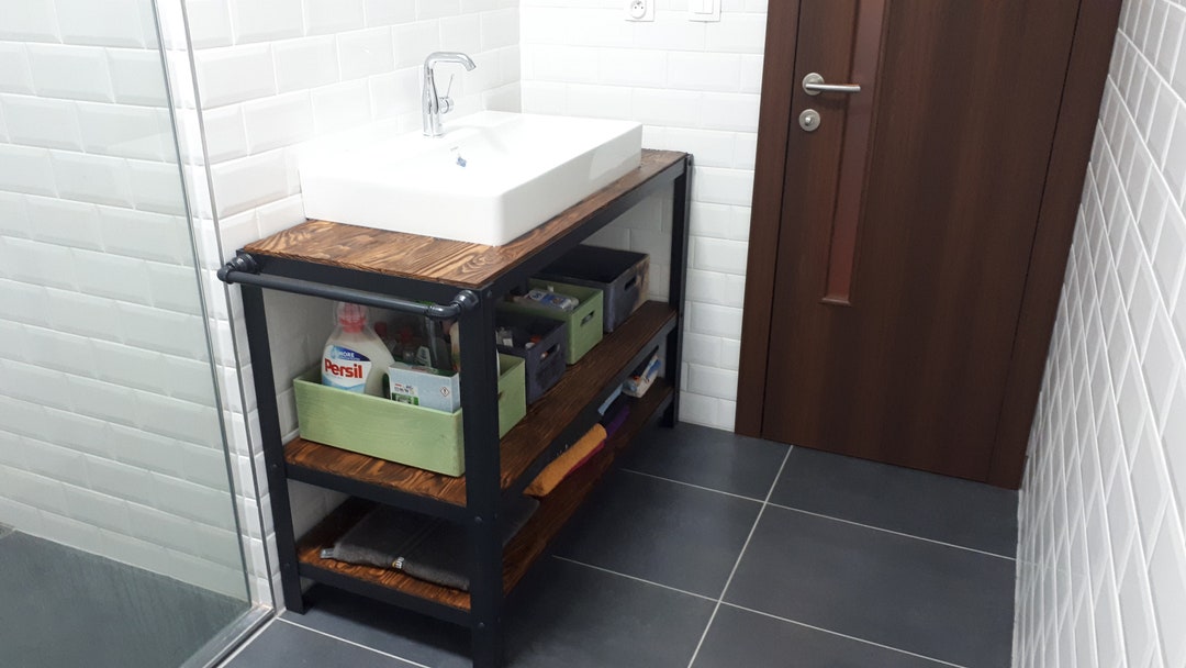 Vintage Industrial Bathroom Cabinet Under Sink Cabinet Kitchen Island ...