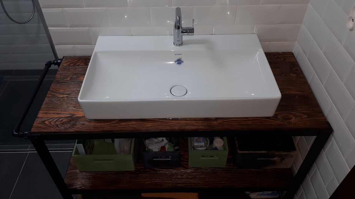 Vintage Industrial Bathroom Under Sink Kitchen Etsy