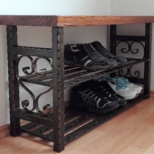 Shoe Storage Bench Shoe Rack Shoe Organiser Stand Shelf Entryway Unit Solution Cabinet Hallway Handmade Home Furniture Organizer Vintage